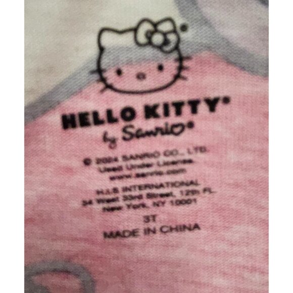 Hello Kitty Girls Pink Long-Sleeve Dress With Ruffled Skirt Size 3T Made By Sanr - Picture 3 of 8